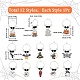 12Pcs Halloween Theme Alloy Enamel & Glass Imitation Jade Beaded Wine Glass Charms AJEW-SC0002-08-2