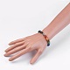 Natürliche schwarze Achat (gefärbte) Stretch-Armbänder BJEW-JB03951-04-3