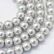 Backen gemalt pearlized Glasperlen runden Perle Stränge HY-Q003-10mm-62-1
