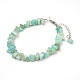Bracelets de cheville en perles d'amazonite à fleurs naturelles AJEW-AN00229-08-1