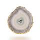 調節可能な染色天然ドゥルージー瑪瑙の指輪  ワイドバンドリング  金色のトーン真鍮のパーツと  ナゲット  ミックスカラー  サイズ8  内径：18mm RJEW-F104-01G-3