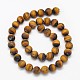 Yellow Tiger Eye Frosted Round Bead Strands G-N0166-45-6mm-3