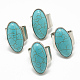 Adjustable Synthetic Turquoise Rings RJEW-Q157-02-1