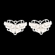 エナメル用亜鉛合金カボションセッティング  蝶のシャンデリアのコンポーネントのリンク  銀  17x25x2mm  穴：1.5mm PALLOY-Q446-01S-3