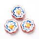 Handmade Porcelain Flower Beads PORC-J008-04D-1