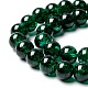 スプレープリントクラックガラスビーズ連売り  ラウンド  濃い緑  8mm  穴：1.3~1.6mm  約100個/連  31.4インチ CCG-Q001-8mm-17-3