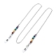 Chaînes de lunettes en perles de disques de pierres précieuses naturelles et synthétiques mélangées AJEW-EH00392-1