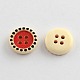 4-Hoyo botones de madera impresos X-BUTT-R032-068-2