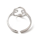 304 anello per polsino aperto da donna con faccia astratta in acciaio inossidabile RJEW-E066-06P-3