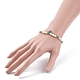 Mehrreihiges Armband aus Naturperlen und Glasperlen mit Messingkabelketten für Damen BJEW-TA00077-02-3