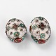 De style tibétain perles ovales TIBEB-F041-01B-2