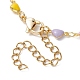 Brass Enamel Heart Link Bracelet Making AJEW-JB01190-3
