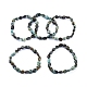 Bracelets élastiques à perles turquoise naturelles BJEW-K213-64-2