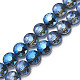 Electroplate Transparent Glass Beads Strands EGLA-N002-38-F03-1