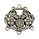 Tibetan Style Alloy Hollow Longevity Lock Carved Flower Chandelier Components Links TIBE-2257-AS-NR-1