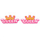 オペーク樹脂カボション  言葉の女王と王冠  ショッキングピンク  27x53x5mm CRES-N021-127-2
