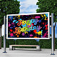 FingerInspire красочные граффити фон с днем рождения 6x3.6 фут висит баннер украшение вечеринки граффити всплеск краски фон фотосессия декор ткань большой баннер на день рождения праздничный фон AJEW-WH0190-054-7