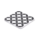 3Dプリントアクリルパーツ  白黒  正方形  丸い模様  34.5x34.5x2mm  穴：1.4mm FIND-I024-02C-3