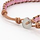 Fashionable Natural Gemstone Cord Beaded Bracelets BJEW-N211-07-3