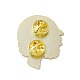 Rugosa rose with girl's hand エナメルピン  バックパックの服のための黄金の真鍮のフェミニズム ブローチ  ピンク  39x32x1.5mm  ピン：1.2mm。 JEWB-D012-04-2
