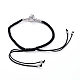 Skull Adjustable Brass Nylon Thread Braided Bracelets BJEW-JB04984-03-4
