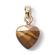 Ciondoli a cuore sfaccettato con pietre preziose naturali miste e ganci a scatto in ottone color oro PALLOY-JF02319-3