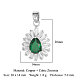 Pendentifs en laiton zircon cubique micro pavé vert ZIRC-OY001-08P-2