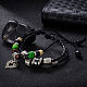 Adjustable Casual Unisex Braided Leather Multi-strand Bracelets BJEW-BB15569-2