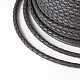 編み紐  革のアクセサリーコード  ジュエリーDIY製版材料  グレー  3mm  約54.68ヤード（50m）/ロール WL-I003-3mm-A-15-3
