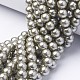 Hebras redondas de perlas de vidrio teñido ecológico HY-A002-8mm-RB022-4