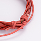 Pulseras cordón de cuero trenzado ajustable BJEW-I227-02C-2