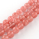 Chapelets de perles en verre de quartz de cerise X-G-R342-8mm-16-1