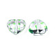 透明なアクリルビーズ  水玉柄の心  ミックスカラー  17.5x18x8.5mm  穴：1.8mm X-TACR-N015-01-4