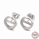 Rhodium Plated 925 Sterling Silver Stud Earring Settings STER-F032-04P-1