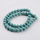 Dyed Natural Fossil Beads Strands G-E328-8mm-21-3