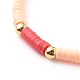 Bracelets extensibles perlés heishi en pâte polymère à la main BJEW-JB06142-04-3