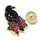 Crow & Flower Enamel Pins JEWB-H014-04LG-03-3