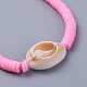 Handmade Polymer Clay Heishi Beads Braided Bracelets BJEW-JB04318-03-3