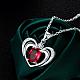Silver Plated Brass Cubic Zirconia Heart Pendant Necklaces NJEW-BB02984-A-4