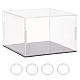 Cajas de exhibición de minifiguras acrílicas transparentes rectangulares con base negra ODIS-WH0030-51B-1