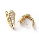 Brass Micro Pave Cubic Zirconia Hoop Earring Findings with Latch Back Closure ZIRC-G158-04G-2