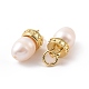Abalorios de perlas de concha chapadas en rack ZIRC-C042-16G-2