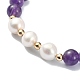 Braccialetto elasticizzato con pietre preziose miste naturali e perle perline da donna BJEW-JB09384-3