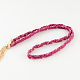 女性の染められた羽編みスエードコードのヘッドバンド  鉄チェーン  ゴールドカラー  赤ミディアム紫  490~550x7mm OHAR-R187-02-4
