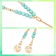 Anattasoul 2 pièces 2 couleurs colliers lariat en perles de verre sertis avec chaîne en alliage coreana NJEW-AN0001-05-3