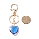 Porte-clés pendentif coeur en verre coloré KEYC-JKC00404-3