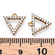 真鍮マイクロパヴェクリアキュービックジルコニアチャーム  三角形  ニッケルフリー  メッキなし  11.5~12x11.5x2mm  穴：1mm ZIRC-Q002-150C-NF-3
