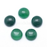 Cabochons d'agate d'onyx vert naturel, demi-rond, 10x4~5mm