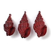 Покрашенные брызги естественные спиральные подвески раковины SHEL-K006-50B