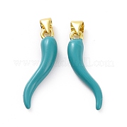 Подвески из латуни с покрытием из эмали KK-C008-19G-02